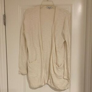 Madewell Women's Cream Open-Front Cardigan